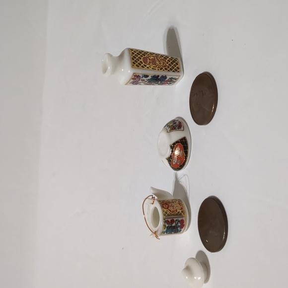 Vintage Miniature Porcelain Asian Dollhouse 3 lot - Picture 6 of 8